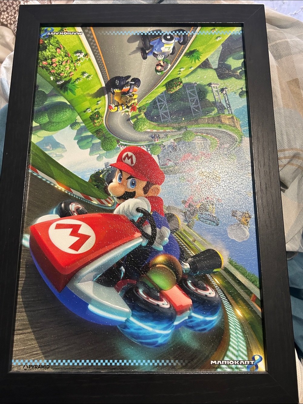 Mario Kart Framed Poster - Red/Blue/Green